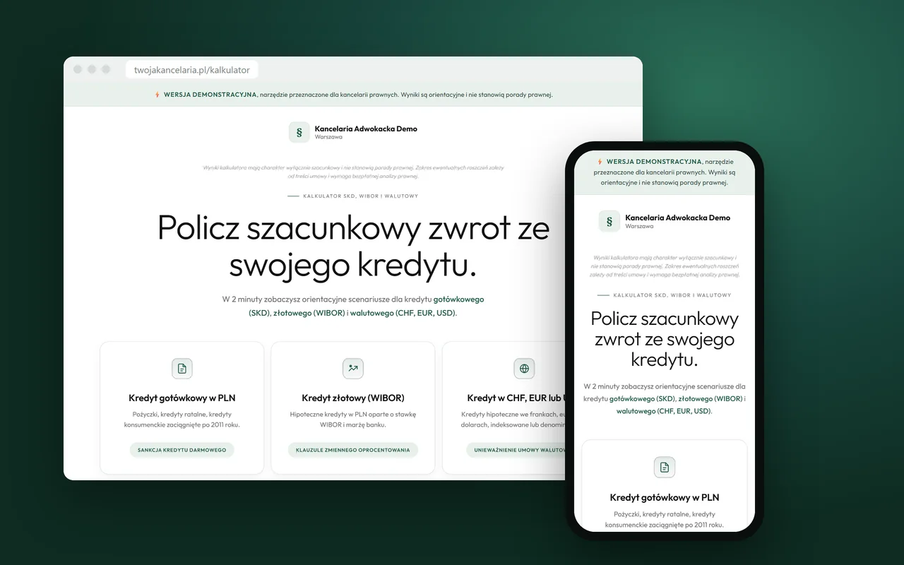 Kalkulator kredytowy na komputerze i telefonie