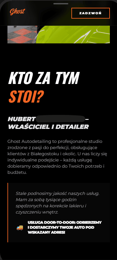 Zrzut ekranu Ghost Detailing